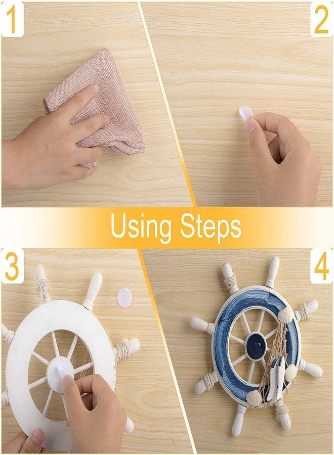 Oligitdi Tape with Adhesive 100 Pairs Dots Hook and Loop Self Adhesive Back Coin Fasteners with Waterproof Sticky Glue (2 cm Diameter) (White) - Image 5